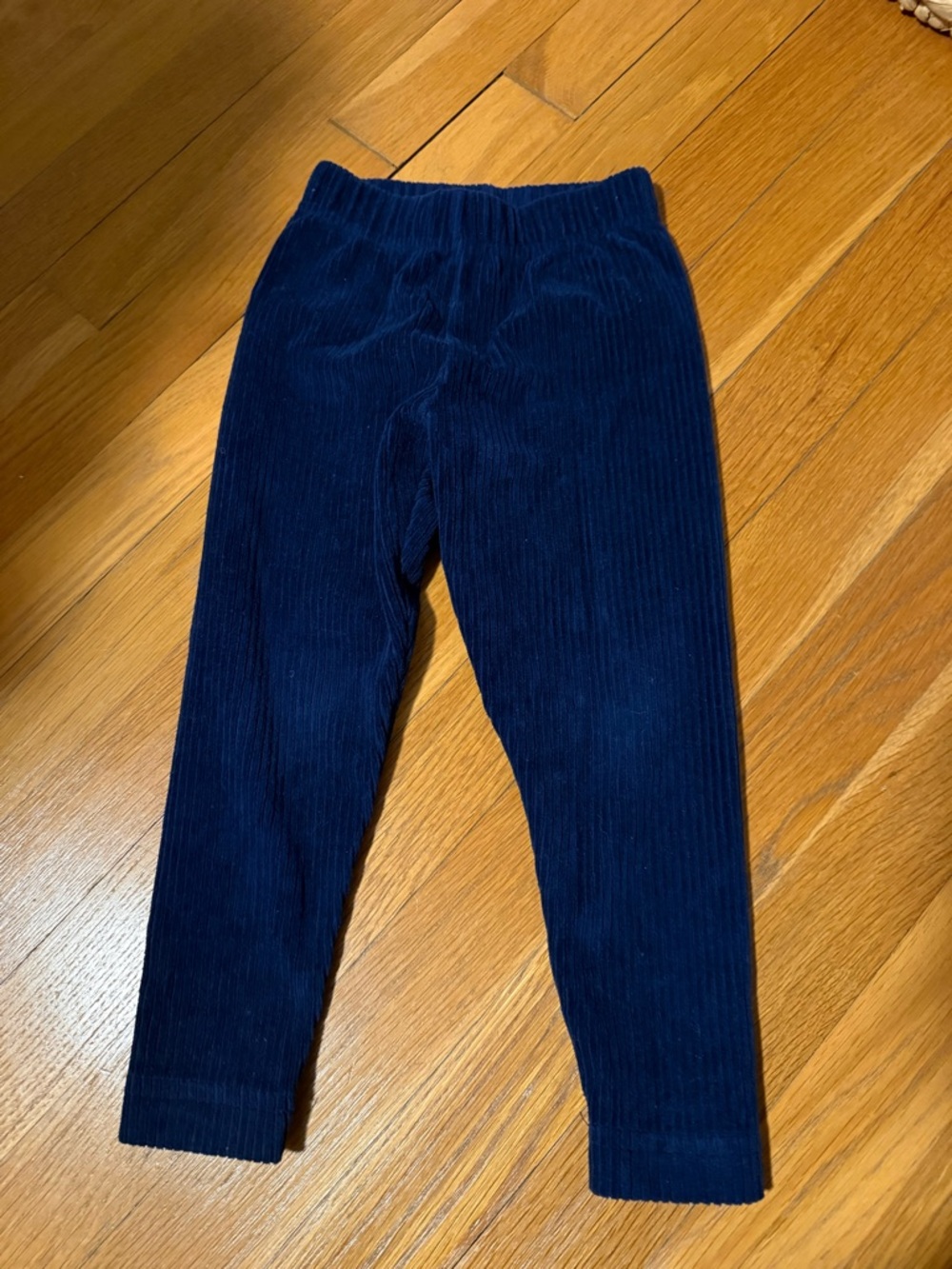 Hanna Andersson Navy velour ribbed Corduroy Leggings 3T